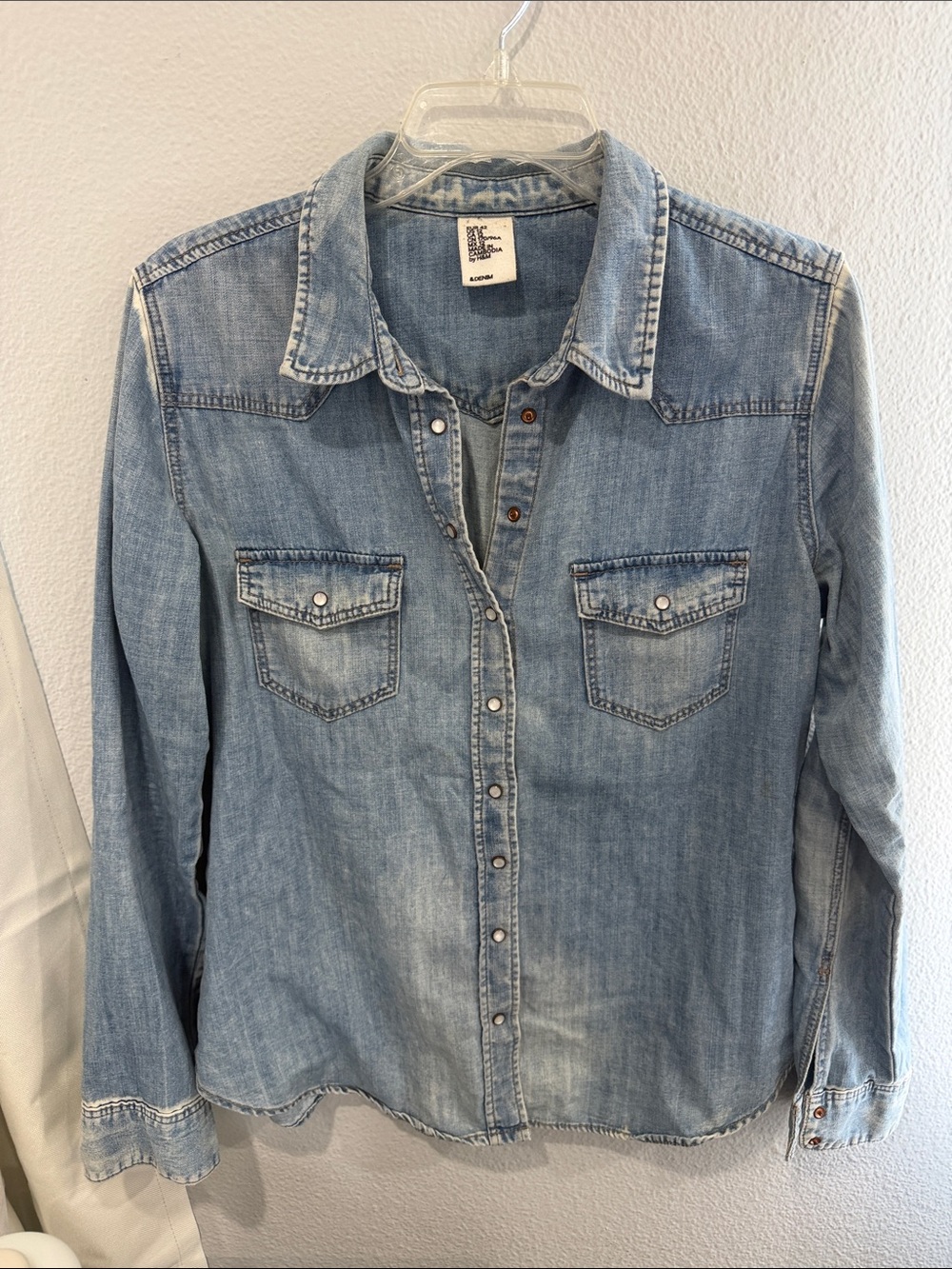 Light Wash Denim Button-Down Shirt